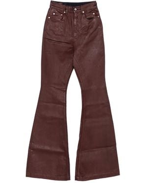 Rick Owens Bolan Wax-coated Jeans - Brown