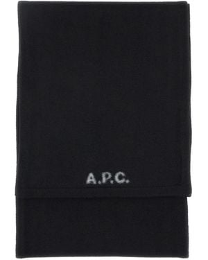 A.P.C. Logo-embellishment scarf - Schwarz