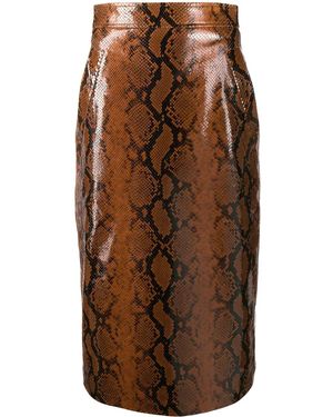 DSquared² Snakeskin Effect Skirt - Brown