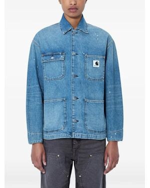 Carhartt Og Michigan Paint-Splatter Denim Jacket - Blue