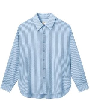 B+ AB Striped-Pattern Shirt - Blue