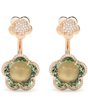 Pasquale Bruni Pendientes Ton Joli en oro rosa de 18kt con prasiolita y diamantes