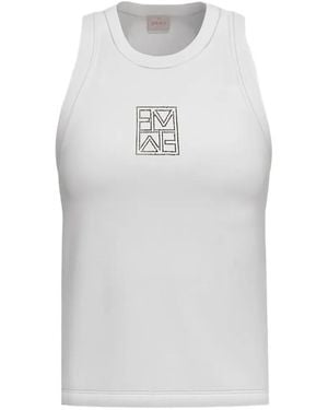Marella Logo-Print Ribbed Top - White