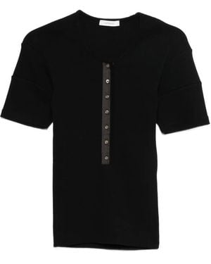Lemaire Cotton And Linen T-Shirt - Black