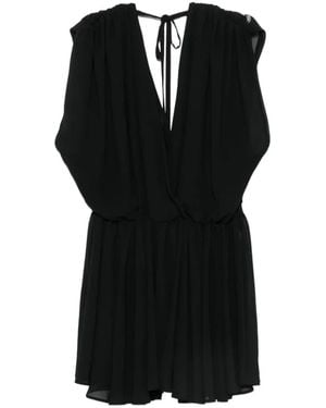 THE M.. Emily Draped V-Neck Mini Dress - Black