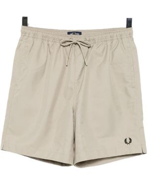 Fred Perry Short En Jean À Taille Élastiquée - Neutre