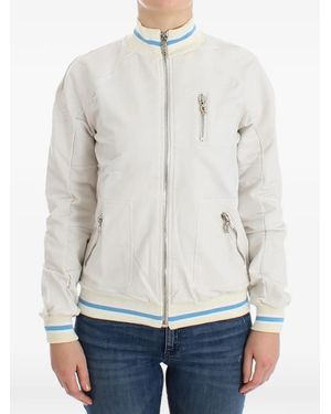 John Galliano Logo-Print Zip-Up Sweatshirt - White