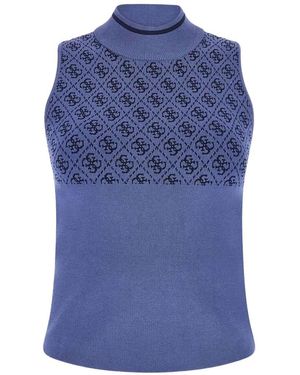 Guess Patterned Sleeveless Top - Blue