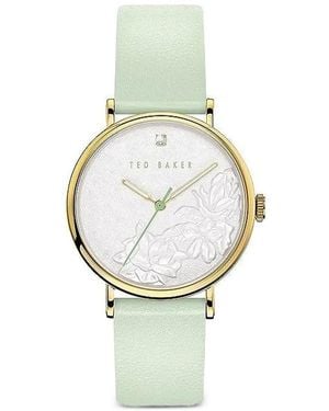 Ted Baker Phylipa Floral-Embossed 37Mm Watch - Metallic