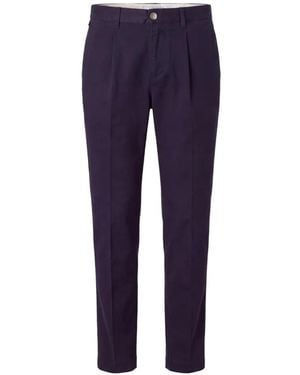 Slowear Pleated-Front Tapered Pants - Blue