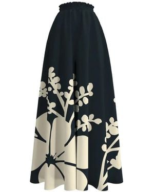 Diarrablu Pantalones Palazzo Jant Con Motivo Floral - Blanco