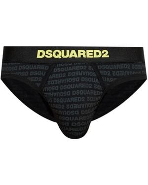 DSquared² Logo-Print Briefs - Black