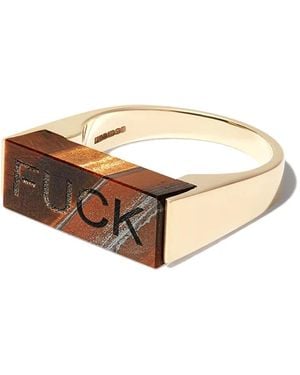Luis Morais 14Kt Tiger Eye Ring - Metallic