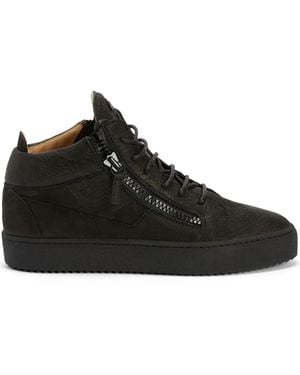 Giuseppe Zanotti Kriss Snakeskin-Effect Mid-Top Trainers - Black