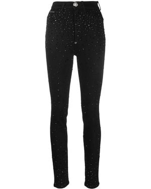 Philipp Plein Rhinestone-Embellished Skinny Jeans - Black