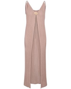 Baobab Clarissa Pointelle-Knit Front-Slit Top - Natural