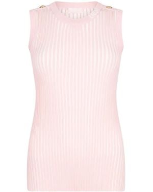Liu Jo Two-Tone Ribbed Tank Top - Pink