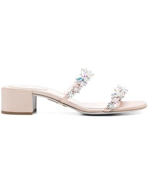 Rene Caovilla Mules con tacón de 40 mm - Blanco
