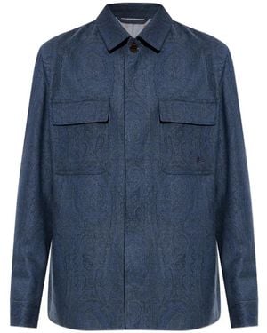 Etro Surchemise À Motif Cachemire - Bleu