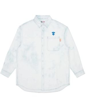 Aape By A Bathing Ape Tie-Dye Embroidered Shirt - White