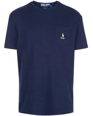 Palace X Ralph Lauren Waffle Pocket Tee - Blue