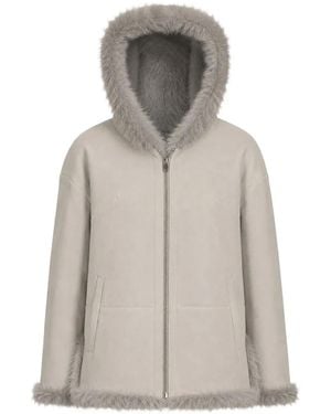 LA ROSE Hooded Reversible Jacket - Gray