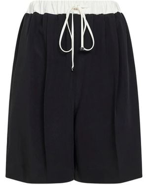 Kiton Elasticated-Waist Drawstring-Fastening Shorts - Black