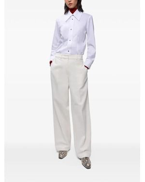 Cordera Pantalon Droit À Passants De Ceinture - Blanc