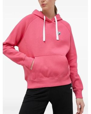 Fila Logo-Patch Hoodie - Pink