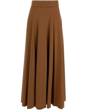 Max Mara Wool Long Skirt - Brown