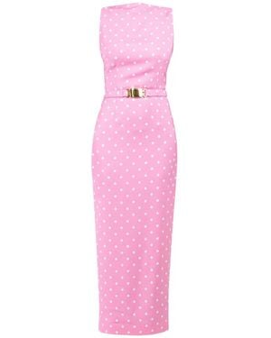 ROWEN ROSE Robe Longue À Pois - Pink