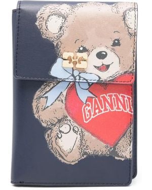 Ganni Recycled Leather Polyurethane Holder - Gray