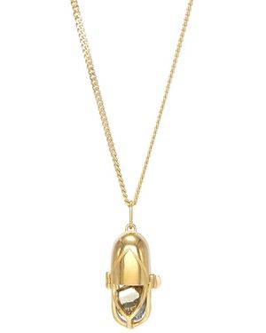 CAPSULE ELEVEN Pyrite Crystal Capsule Pendant Necklace - Metallic