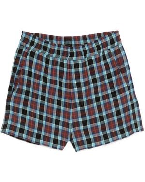 NAMACHEKO Leonida Checked Shorts - Blue