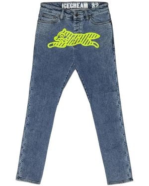 ICECREAM Neon-Graphic Jeans - Blue