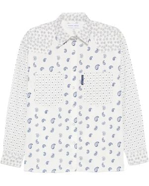 Maison Labiche Paisley-Print Patch-Detail Shirt - White
