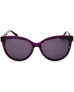 Draper James Floral-Pattern Round-Frame Sunglasses - Purple