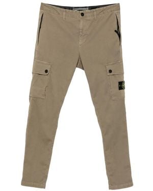 Stone Island Logo-Patch Trousers - Natural