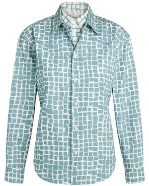 Tod's Camisa Estampada Con Cinturón - Azul