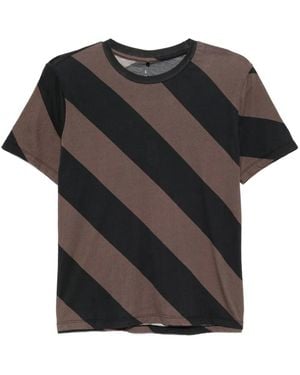Cynthia Rowley Diagonal-Stripe Cotton T-Shirt - Black