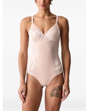 Chantelle Glaze Patterned-Mesh Bodysuit - Pink