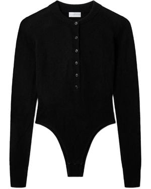 Stella McCartney Button-Placket Cut-Out Top - Black