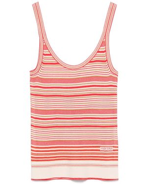 Fendi Top de tirantes a rayas - Rojo
