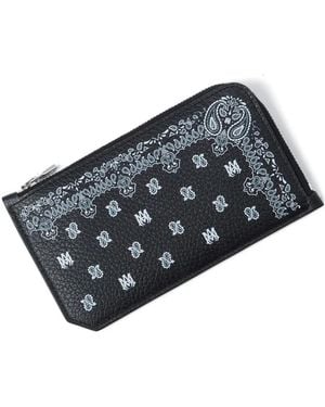 Amiri Paisley Zip Cardholder - Gray