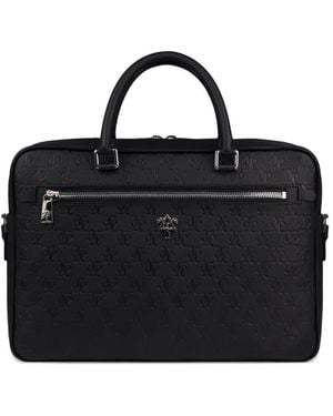 PLACE OF ELMS Monolink-Debossed Briefcase - Black