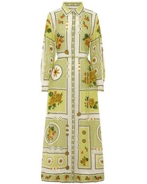 ALÉMAIS Dixie Maxi Shirt Dress - Metallic