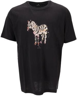 Paul Smith Zebra-Motif Regular-Fit T-Shirt - Black
