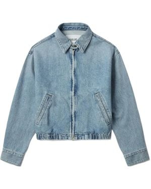 Agolde Nile zip-front elastic-waist denim jacket - Azul