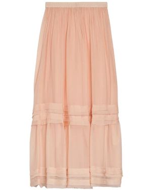 Momoní Elasticated Ruffled Midi Skirt - Pink