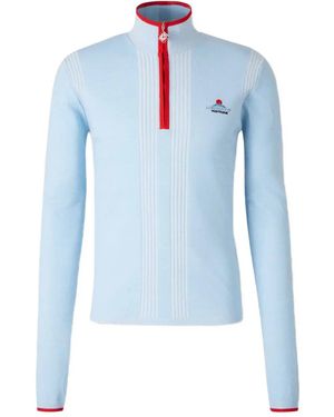 CASABLANCA Zip Embroidered Cardigan - Blue